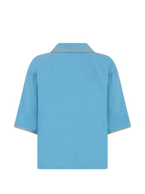 Valentino Garavani embroidered-detail blouse - Blue - zdjęcie produktu nr 2