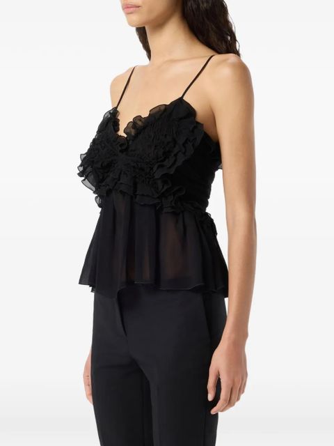 Blumarine Georgette ruffled top - Black