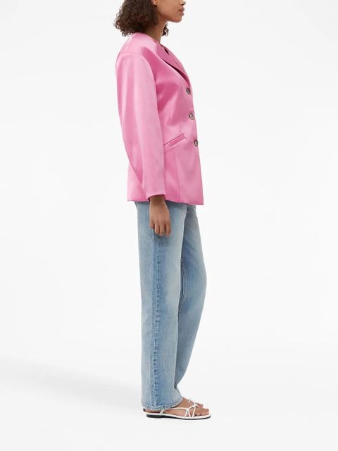 GANNI single-breasted blazer - Pink