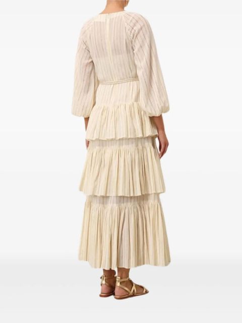ZIMMERMANN tiered striped dress - Neutrals