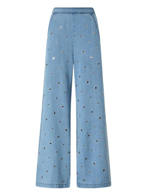 PINKO grommet-embellished palazzo pants - Blue - zdjęcie produktu nr 1