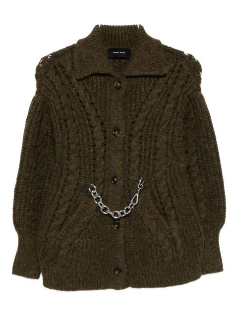 Simone Rocha chain-detail cardigan - Green - zdjęcie produktu nr 1