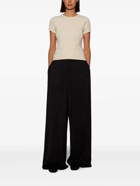 The Row Bellana elastic-waist straight-leg trousers - Black