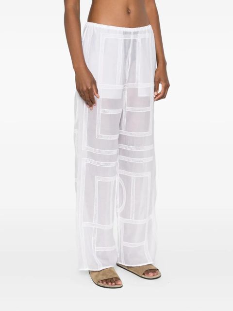 TOTEME monogram crochet trousers - White