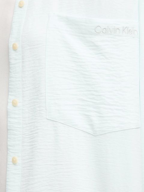 Calvin Klein Jeans koszula damska kolor turkusowy relaxed z kołnierzykiem klasycznym LV044C148G