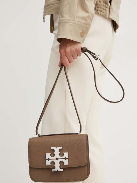 Tory Burch torebka skórzana Eleanor Pebbled kolor brązowy 155671