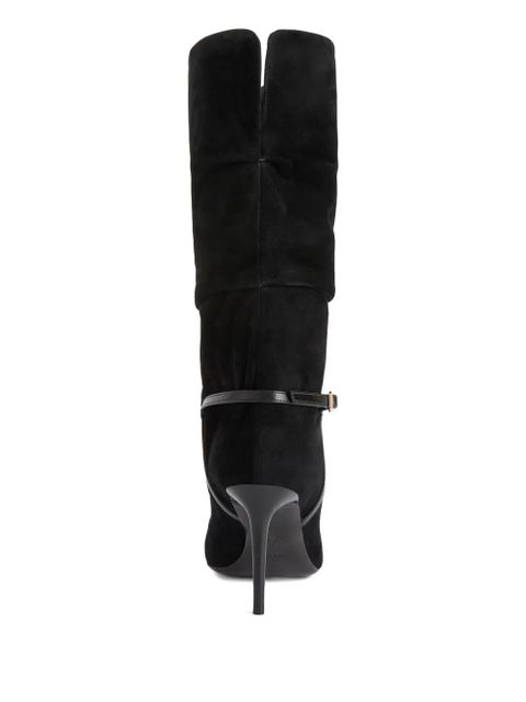 Giuseppe Zanotti 85mm SECRET pleated suede boots - Black