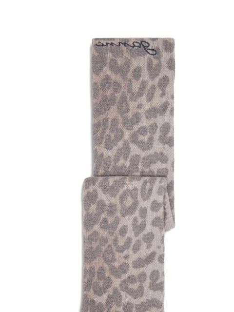 GANNI leopard-print fingerless gloves - Brown - zdjęcie produktu nr 2