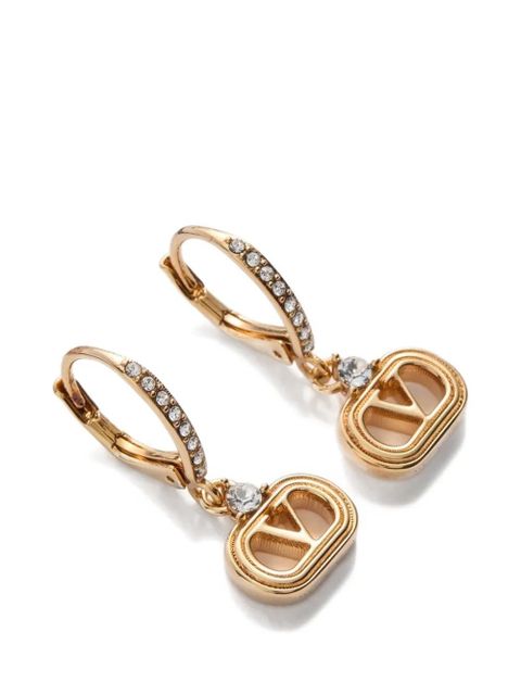 Valentino Garavani ovalette metal and Swarovski® crystal earrings - Gold