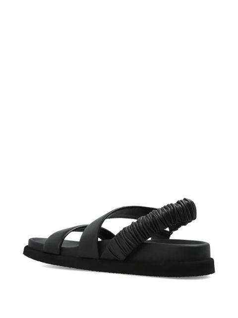 Max Mara Mxamacro ruched strap leather sandals - Black