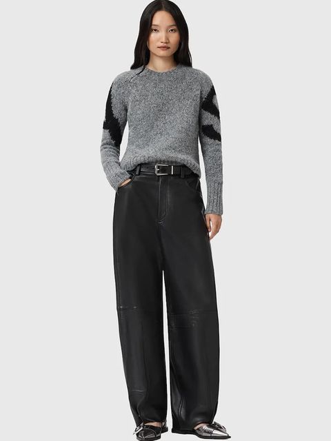 AllSaints sweter z dodatkiem alpaki damski kolor czarny W088KD