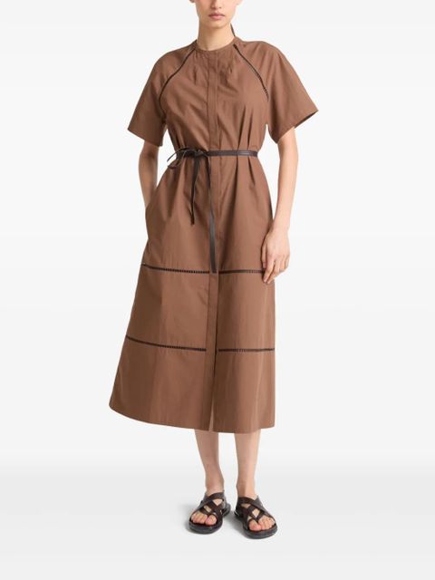 Yves Salomon belted midi dress - Brown