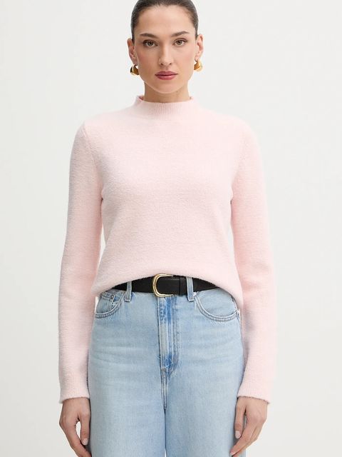 Morgan sweter damski kolor różowy z półgolfem MIRO - zdjęcie produktu nr 1