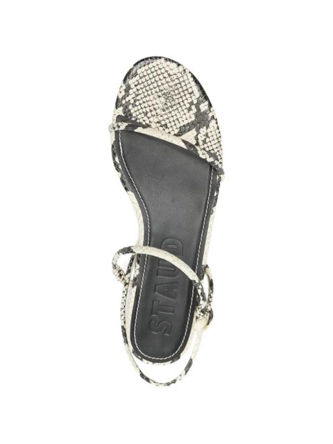 STAUD Laurel snakeskin-print sandals - White