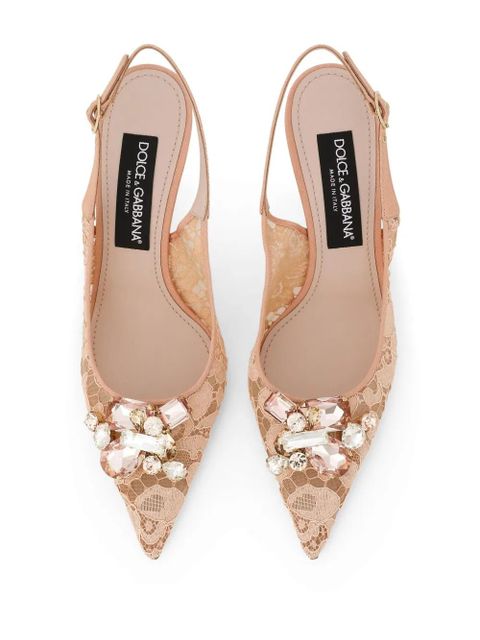 Dolce & Gabbana Rainbow Lace 90mm slingback pumps - Neutrals