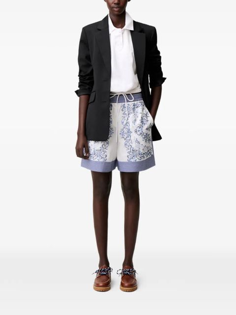 Claudie Pierlot striped-waistband patterned shorts - White