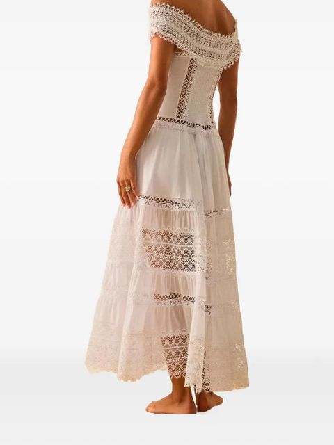 Charo Ruiz Ibiza Amaira lace-panelled tiered maxi dress - White - zdjęcie produktu nr 2