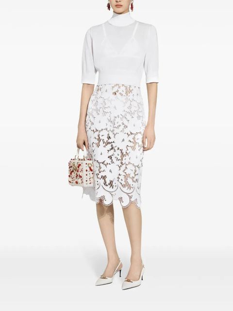 Dolce & Gabbana Cropped turtle-neck sweater - White