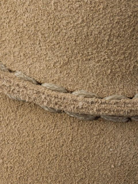 Prada shearling logo-plaque mules - Neutrals