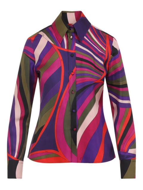 PUCCI abstract-print silk shirt - Purple - zdjęcie produktu nr 1