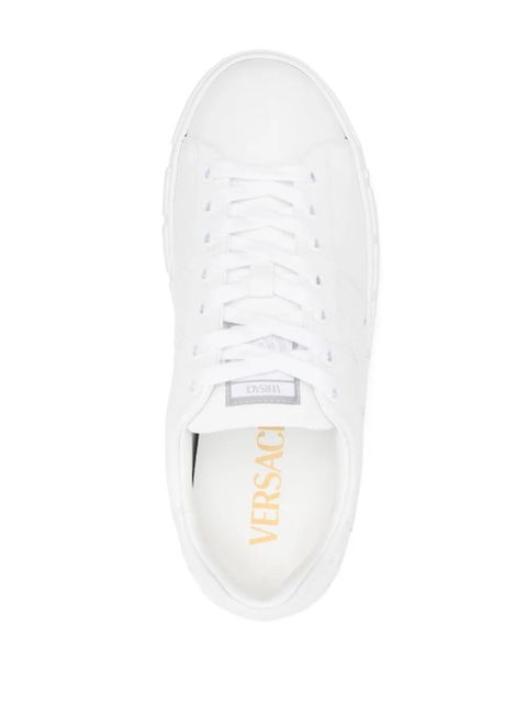 Versace Greca-embellished sneakers - White