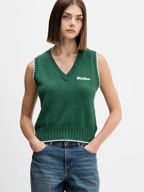 Dickies kamizelka z dodatkiem wełny damski kolor zielony lekki DK0A87P2 - zdjęcie produktu nr 1