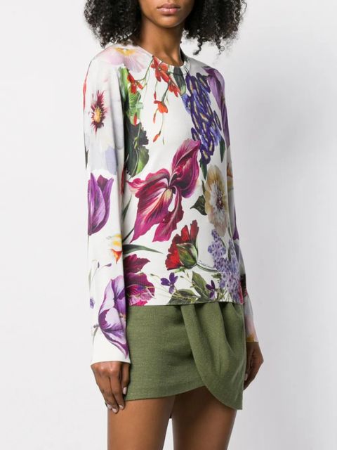 Dolce & Gabbana floral print sweater - White