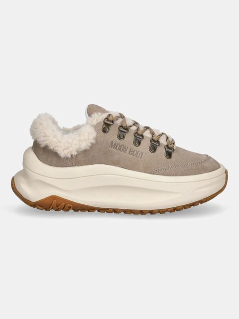 Moon Boot sneakersy zamszowe MB MOON247 CITY SHEARLING kolor beżowy 80D2490040 M008