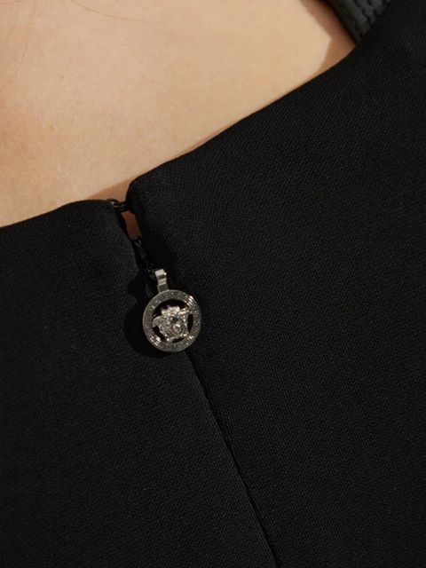 Versace V-neck long-sleeve mini dress - Black