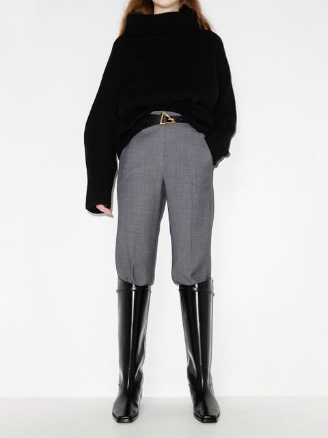 TOTEME square-toe strap riding boots - Black