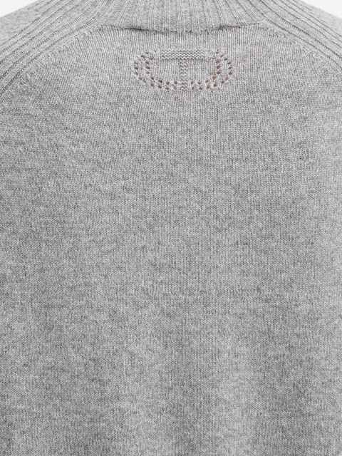 Twinset sweter kaszmirowy damski kolor szary lekki z półgolfem 252TT3531