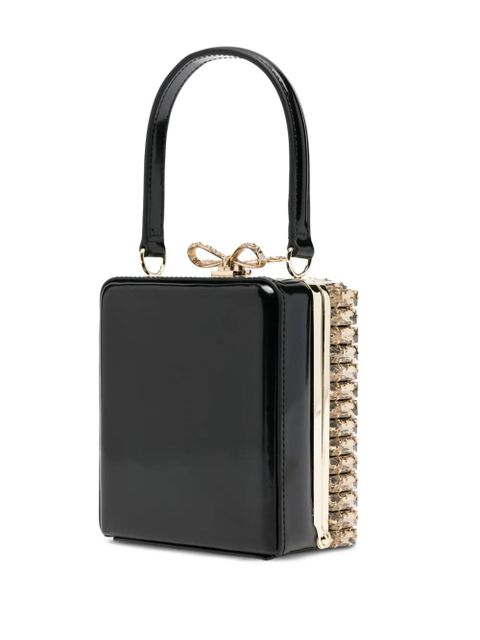 Self-Portrait crystal-embellished top-handle mini bag - Gold