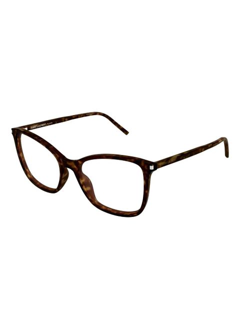 Saint Laurent Eyewear geometric-frame glasses - Brown - zdjęcie produktu nr 2