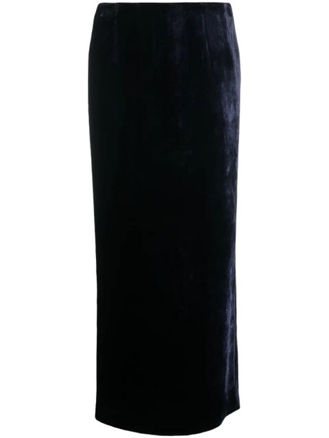 FENDI zip-embellished velvet maxi skirt - Blue - zdjęcie produktu nr 1