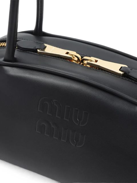 Miu Miu Beau embossed-logo shoulder bag - Black
