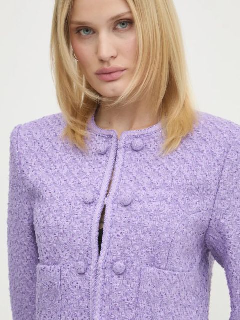Rotate marynarka z domieszką wełny kolor fioletowy jednorzędowa gładka 113086364