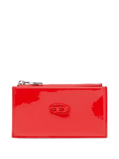 Diesel logo-plaque zip-fastening card holder - Red - zdjęcie produktu nr 1