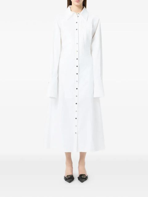 Blumarine pleated cotton poplin shirt dress - White - zdjęcie produktu nr 2