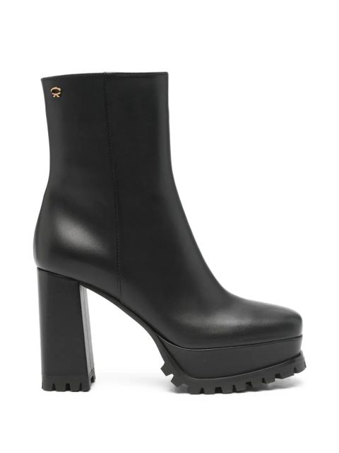 Gianvito Rossi block-heel leather ankle boots - Black - zdjęcie produktu nr 1