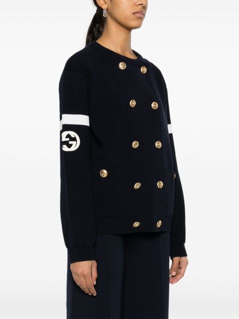 Gucci Interlocking G ribbed cardigan - Blue