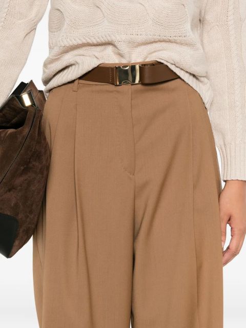Max Mara pleated belted trousers - Brown