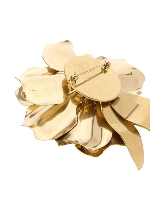 Miu Miu flower-motif brooch - Gold