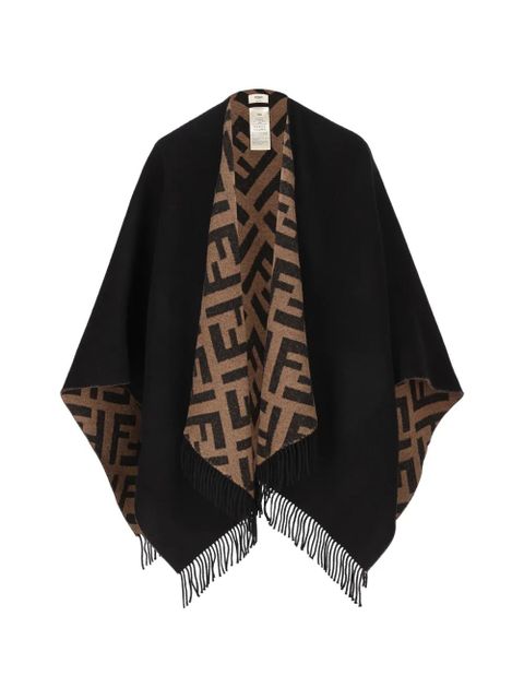 FENDI fringed FF-logo poncho - Black - zdjęcie produktu nr 1