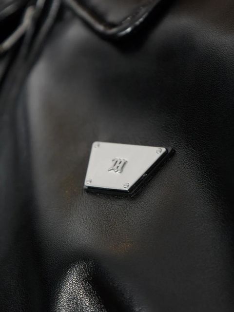 MISBHV faux-leather puffer bomber jacket - Black