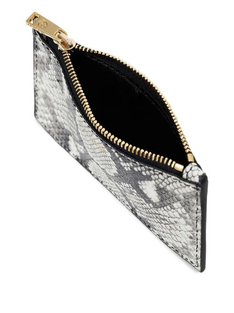 ANINE BING Lucy python zip wallet - White