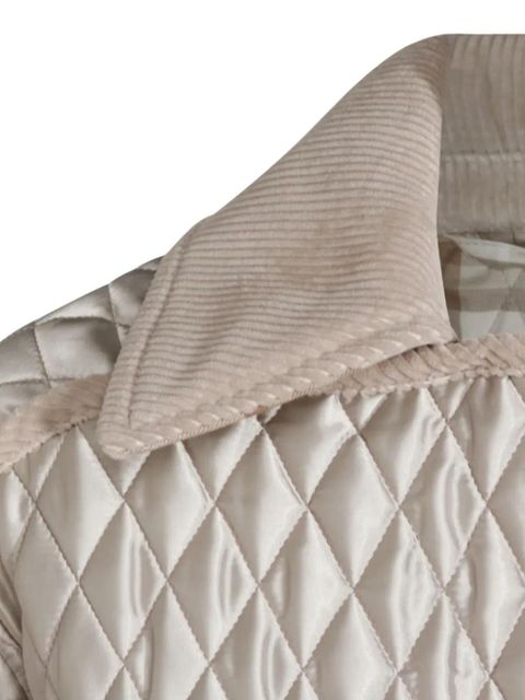Burberry Floriston quilted corduroy-trimmed jacket - Neutrals