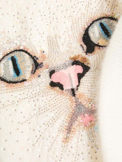 Valentino Garavani sequin-embellished crew-neck sweater - Neutrals - zdjęcie produktu nr 2