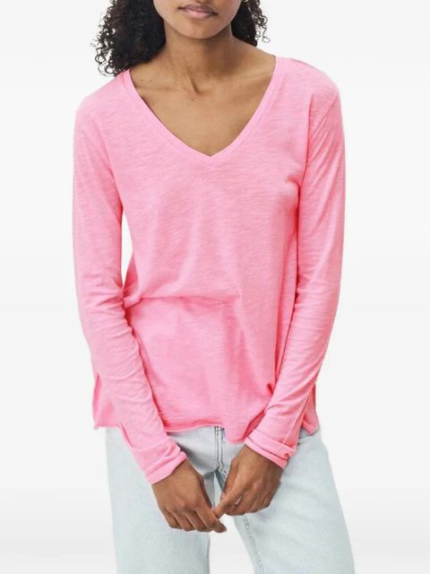 American Vintage Jacksonville V-neck long-sleeve T-shirt - Pink