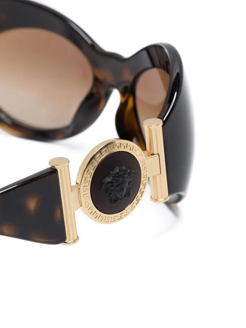 Versace Eyewear Medusa shield-frame sunglasses - Brown