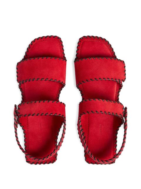KHAITE leather sandals - Red